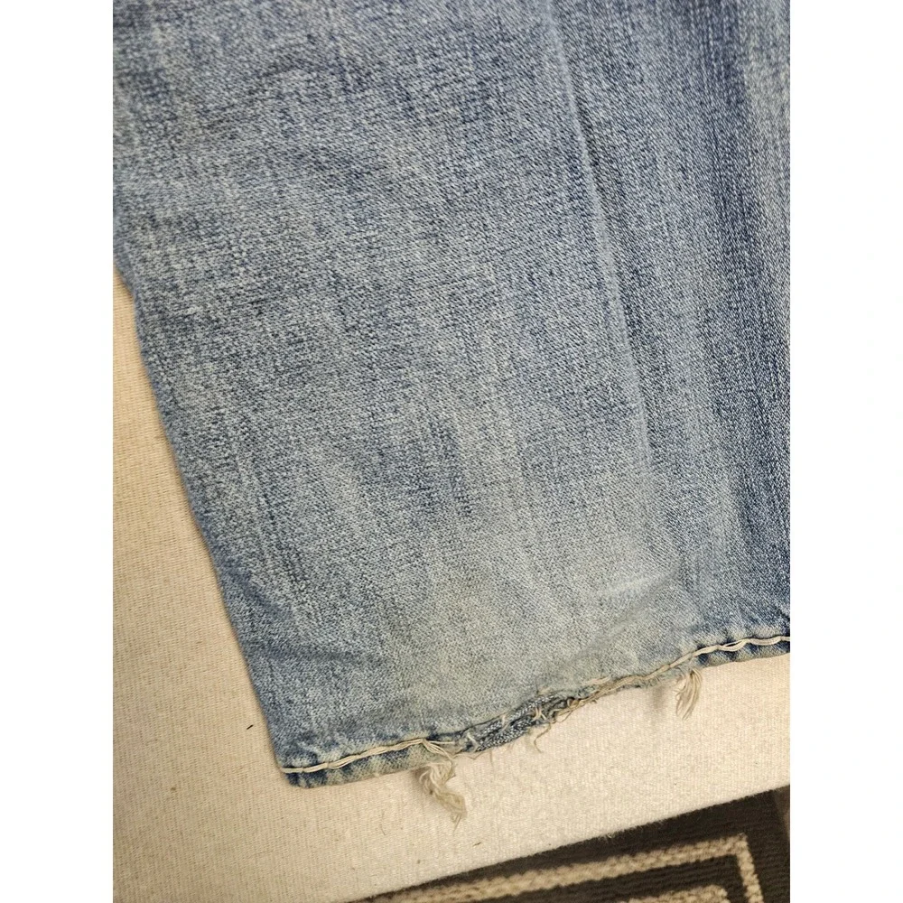 True Religion Ricky Super T Jeans Mens 36 Light Wash Straight Leg Distressed USA